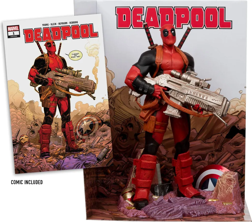 Statue Deadpool en PVC 27 cm avec support pour vitrine de comics
