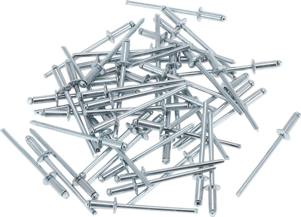 50 Stück Kuppelkopf Großkopf Blindnieten 3mm Griffdurchmesser 8mm Grifflänge 6mm Flanschdurchmesser Silberfarbenes Eisen