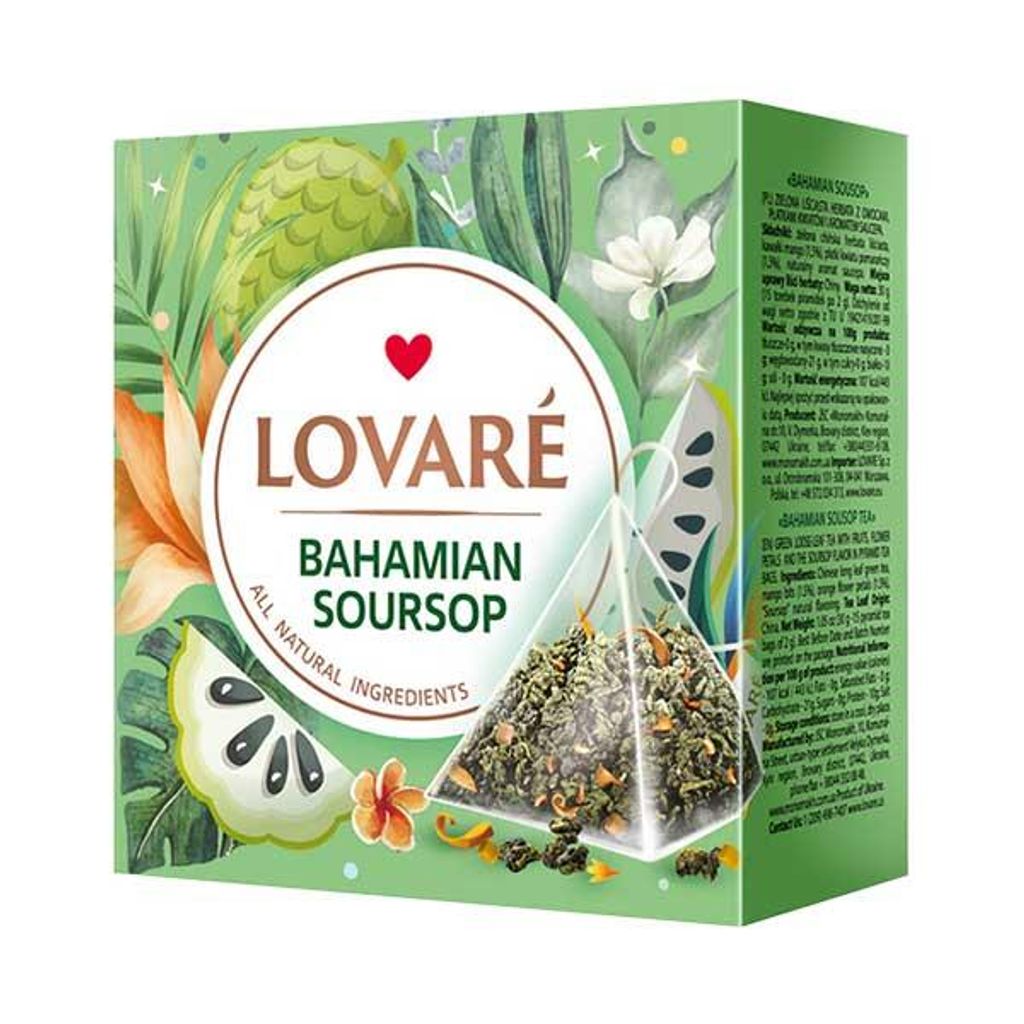 LOVARÉ Bahamian Soursop 30 g (15 Pyramiden, grüner Tee)