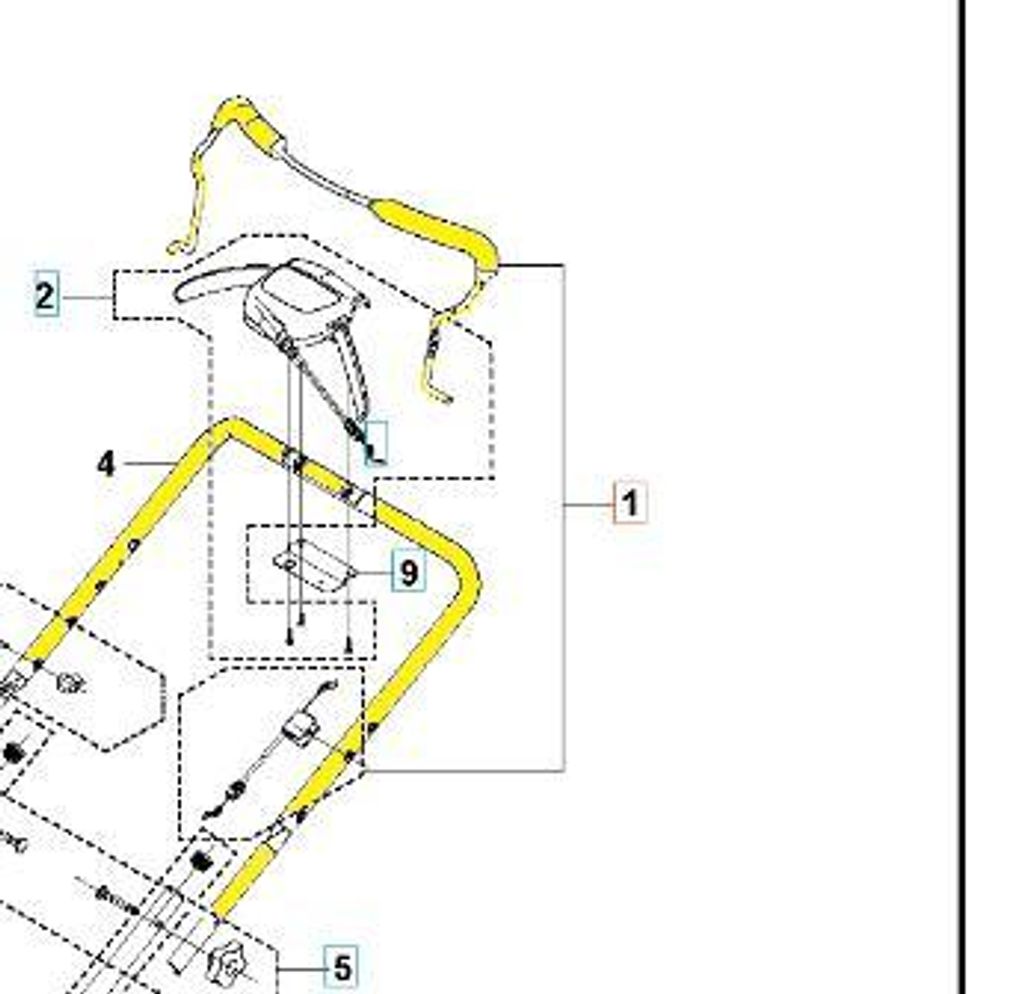 Lenkerbaugruppe für den Benzinrasenmäher L 321AHX von Husqvarna, Teilenummer 598453101