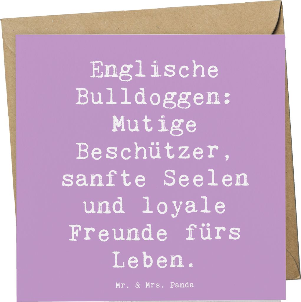 Mr. & Mrs. Panda Klappkarte Spruch Englische Bulldogge - Lavendeltraum - Geschenk, mutige Beschützer, Grußkarte, optimale Erziehung, Hunderassen ...
