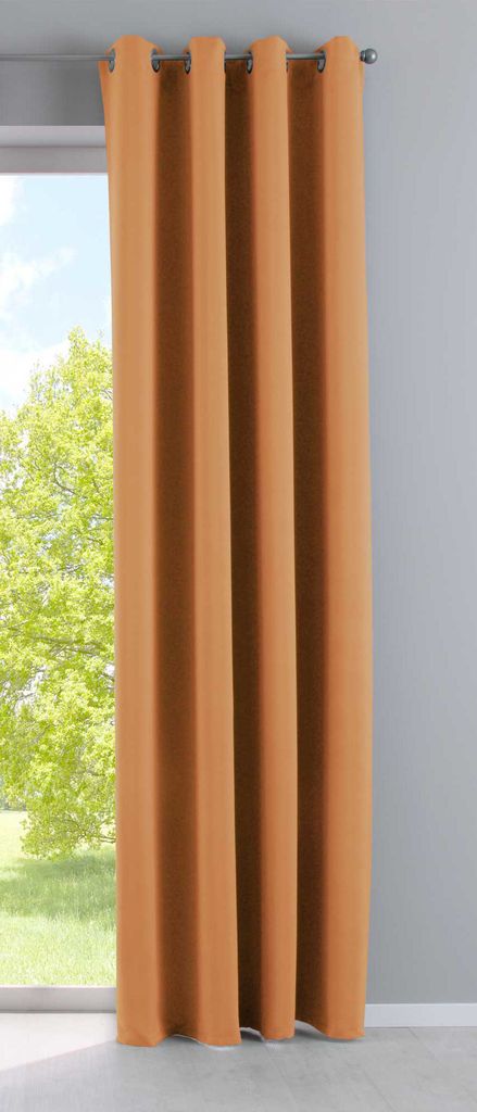 Vorhang Blickdicht »NewYork« Orange HxB 245x140 cm 1er-Pack Thermo-Gardine Verdunkelungsvorhang Blackout Ösen schalldämmend UV-Schutz Raffhalte...