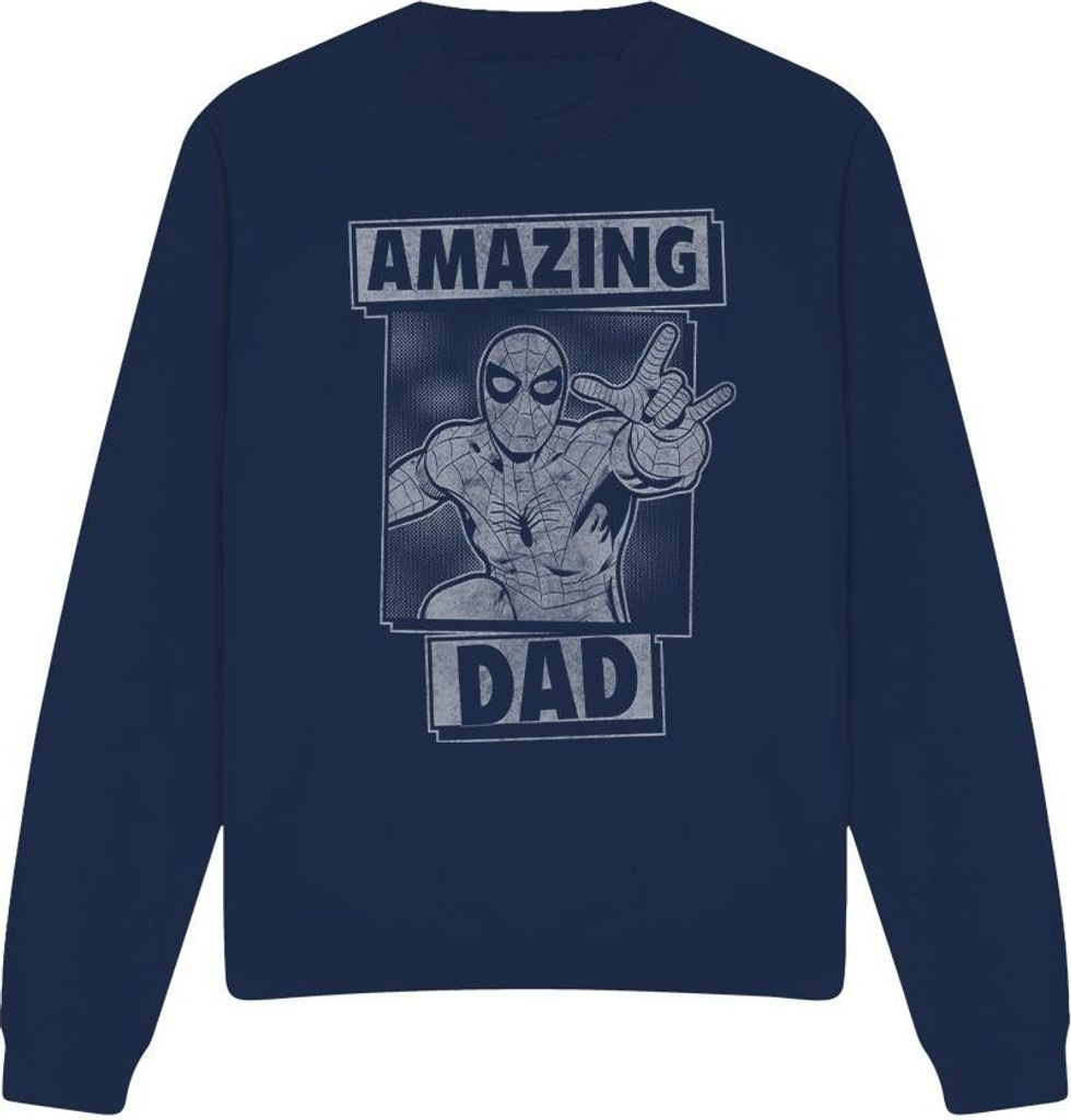 Spider-Man - "Amazing Dad" Sweatshirt für Herren/Damen Uni - Vatertag TV3696 (M) (Marineblau)