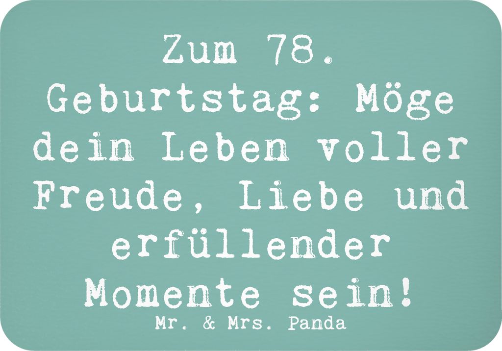 Mr. & Mrs. Panda magnet Spruch 78. Geburtstag Freude Liebe - Meeresbrise - Geschenk, wandmagnet, einzigartig, Kühlschrankmagnet, Zuneigung, whiteb...