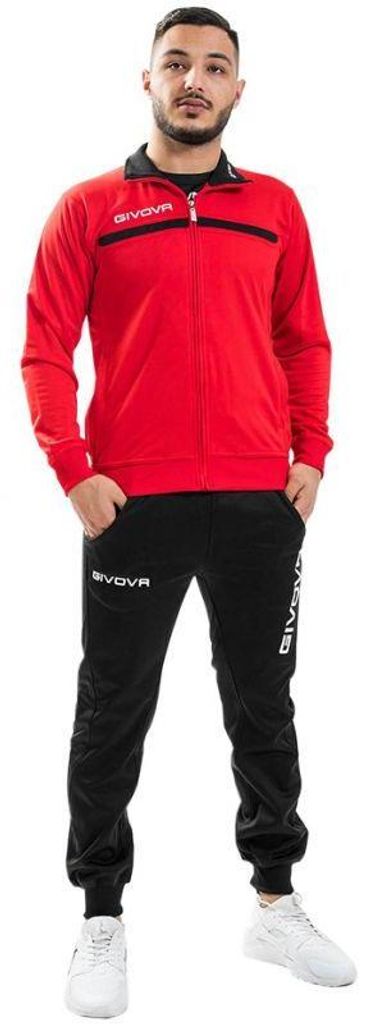 Givova - "Tuta One" Trainingsanzug Set für Herren MR78186 (XS Regulär) (Rot/Schwarz)