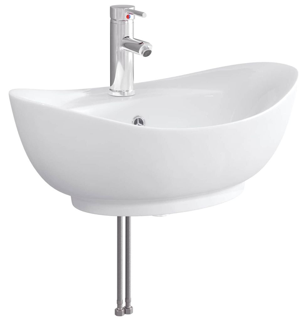 vidaXL Waschbecken fürs Badezimmer Chrom 59 x 35 x 21 cm Metall