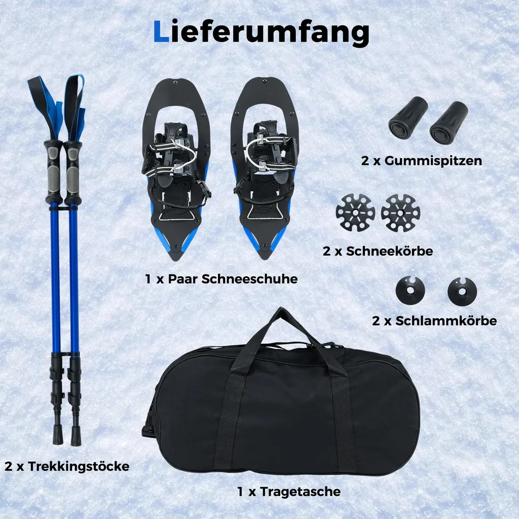 Set de Raquettes à Neige Légères et Bâtons de Trekking pour Rando - 9