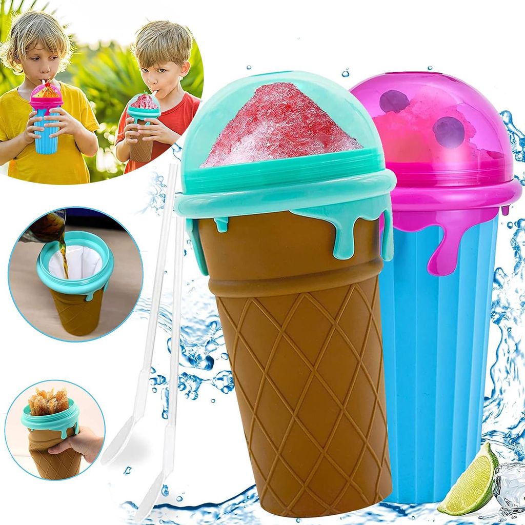 Slush Becher 2-teiliges Set,Silikon Squeeze Cup Slush Eis Produktbild 