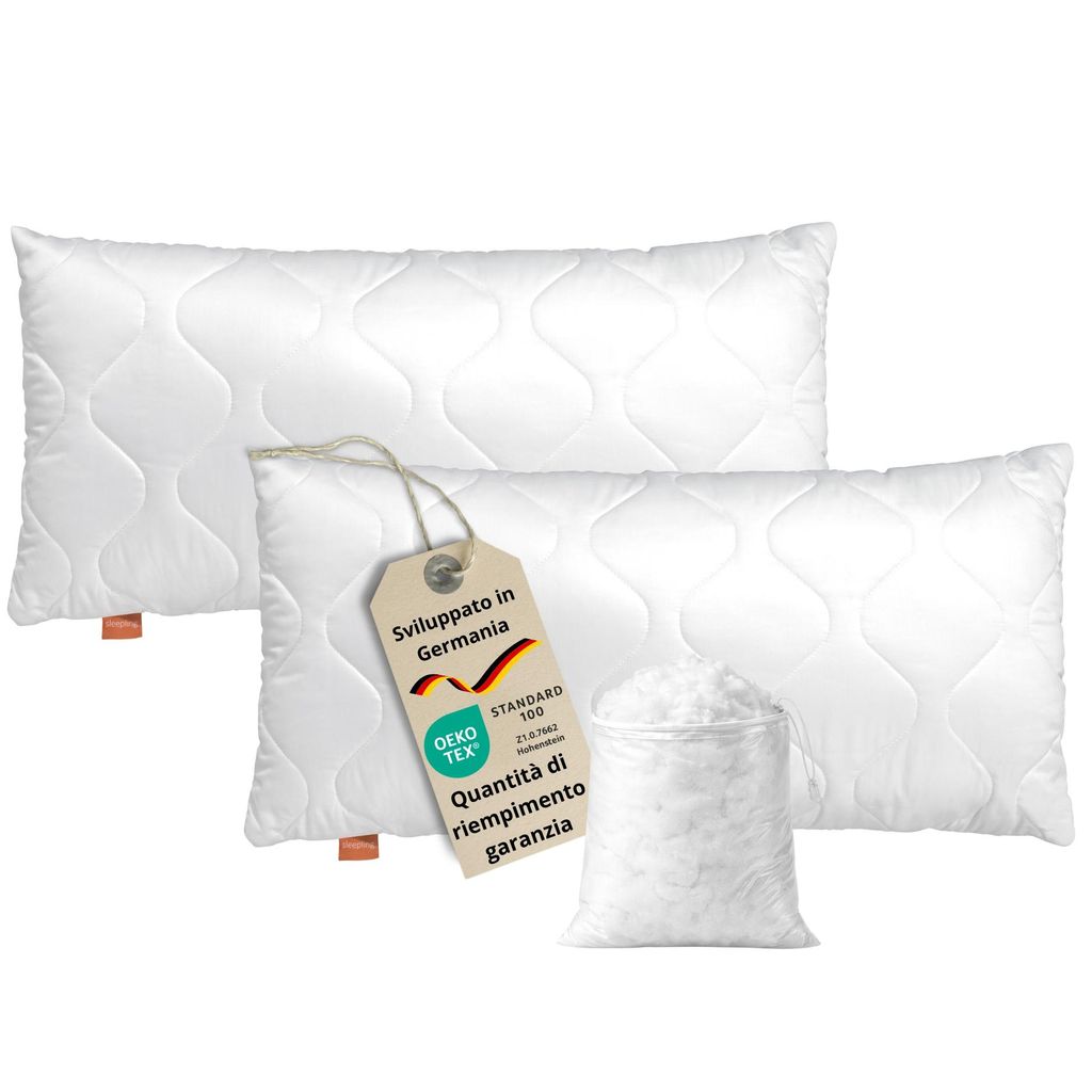 Cuscino 40 x 60 cm, set di 2, cuscino da letto, 100% Immagine del prodotto 