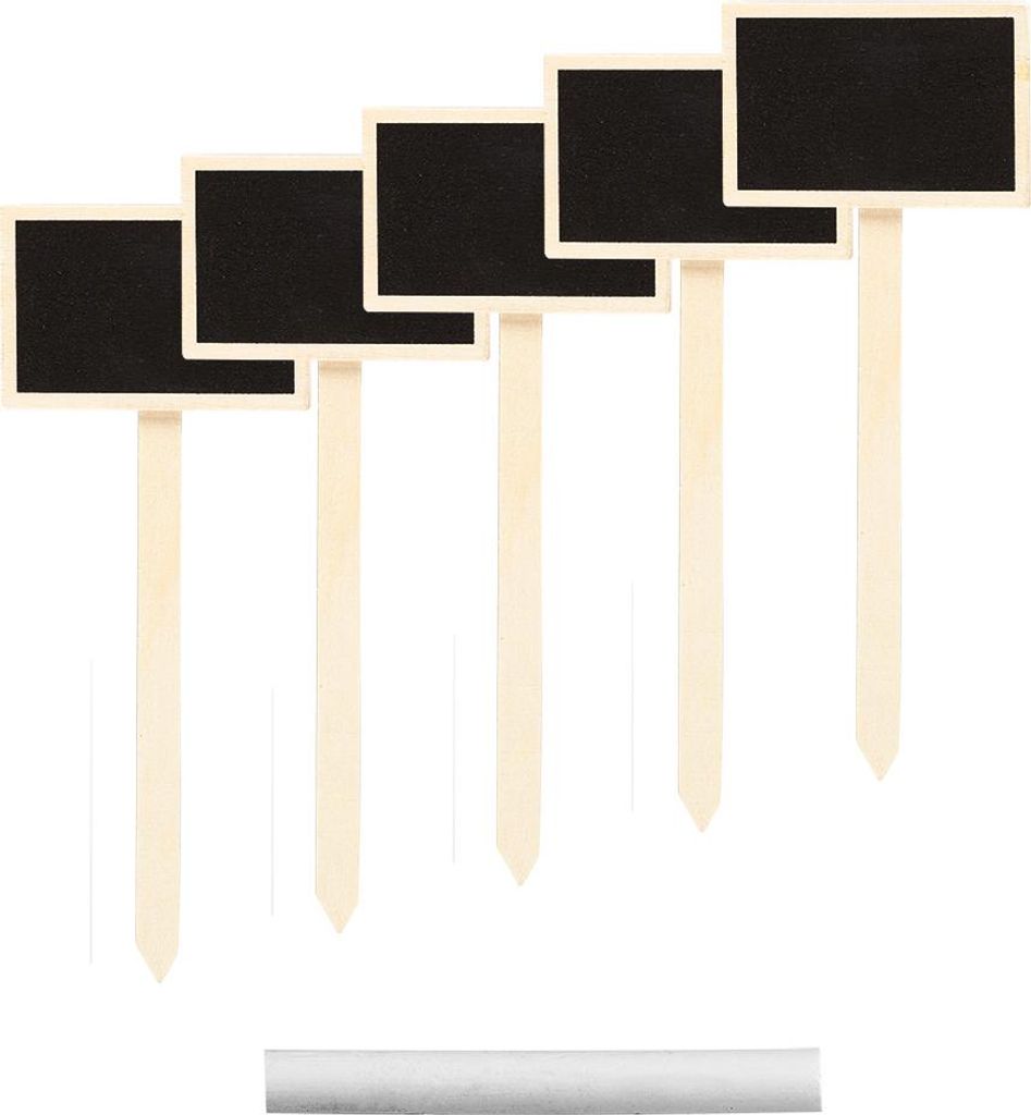 VERTO 5 Stück Pflanzenschilder Für draussen mit 1 Kreide