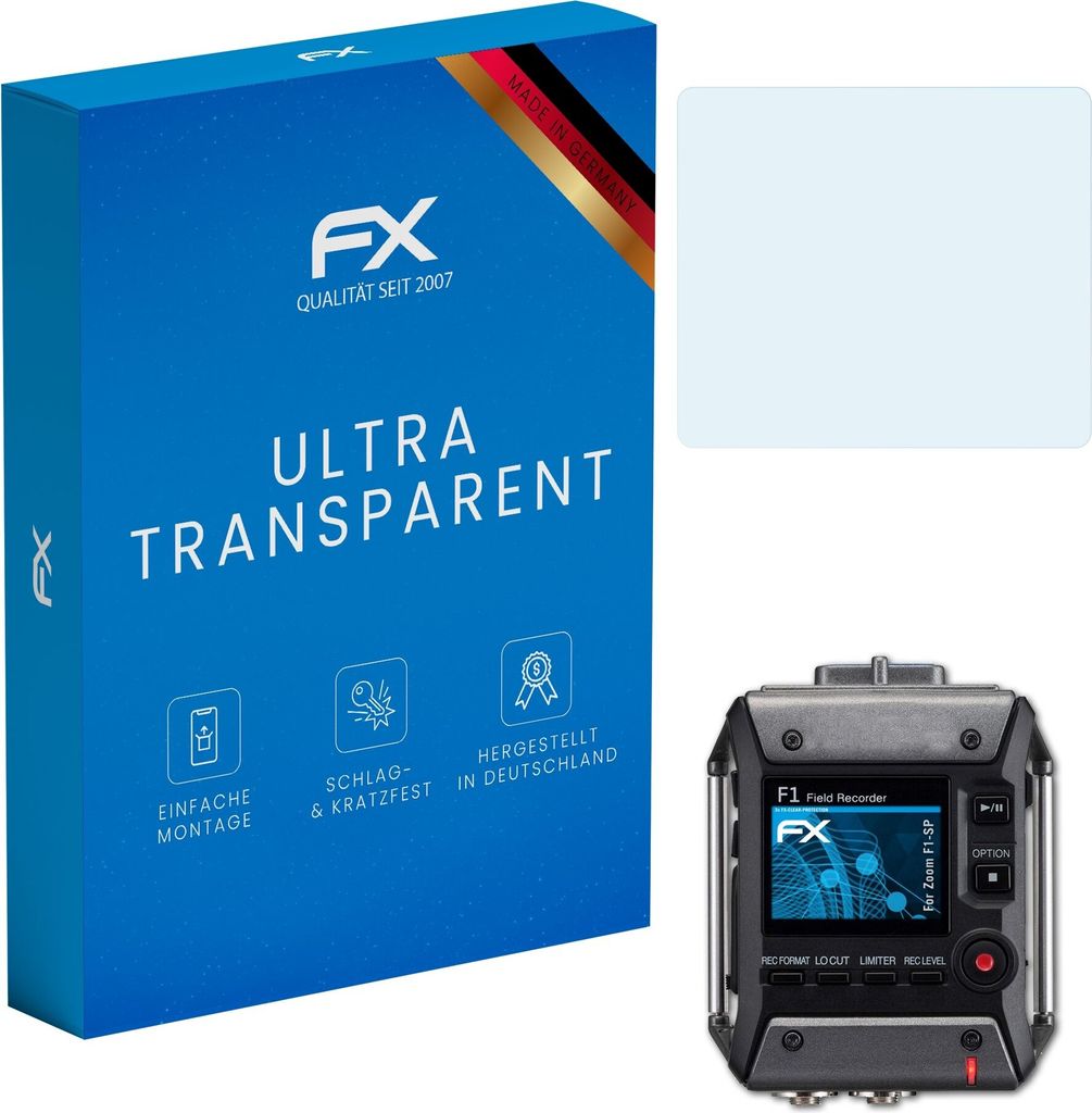 atFoliX FX-Clear 3x Schutzfolie kompatibel mit Zoom F1-SP Displayschutzfolie