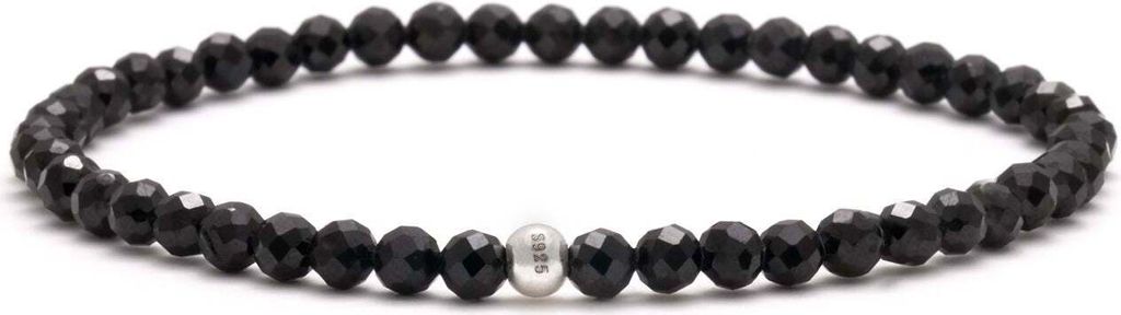 Turmalin Naturstein Perlen Armband mit Silberperle S Produktbild 