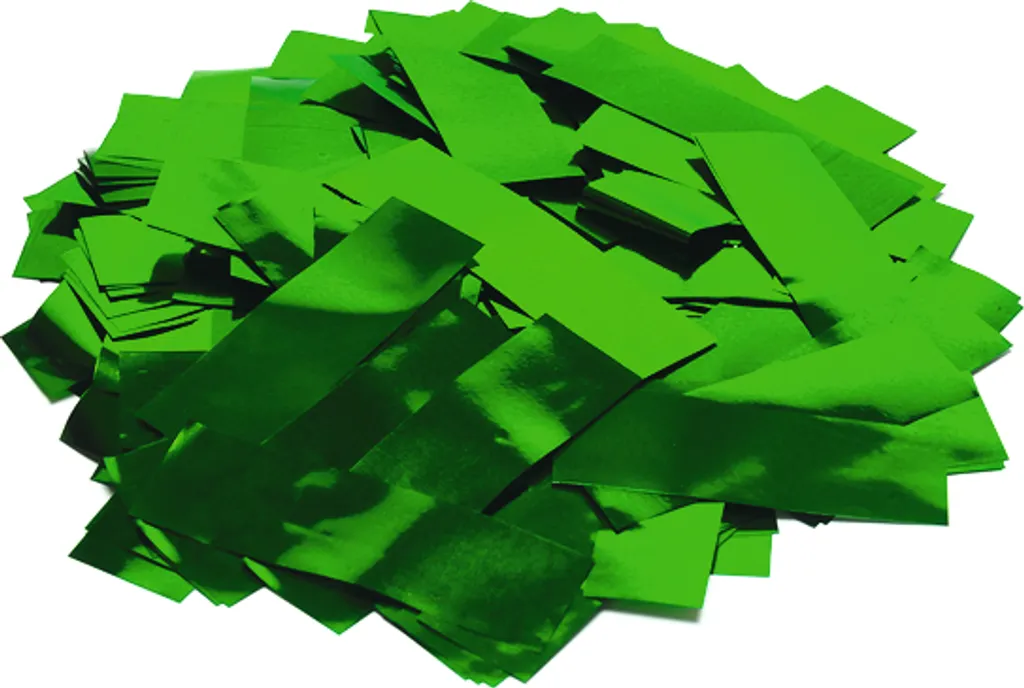 Confettis de scène rectangulaires vert 55x18mm pour mariage et gala 1kg