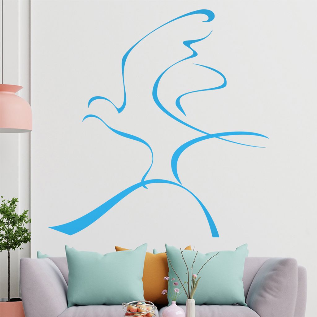Taube Linien Wandtattoo in 6 Größen - Wandaufkleber Wall Sticker - Dekoration, Küche, Wohnzimmer, Schlafzimmer, Badezimmer