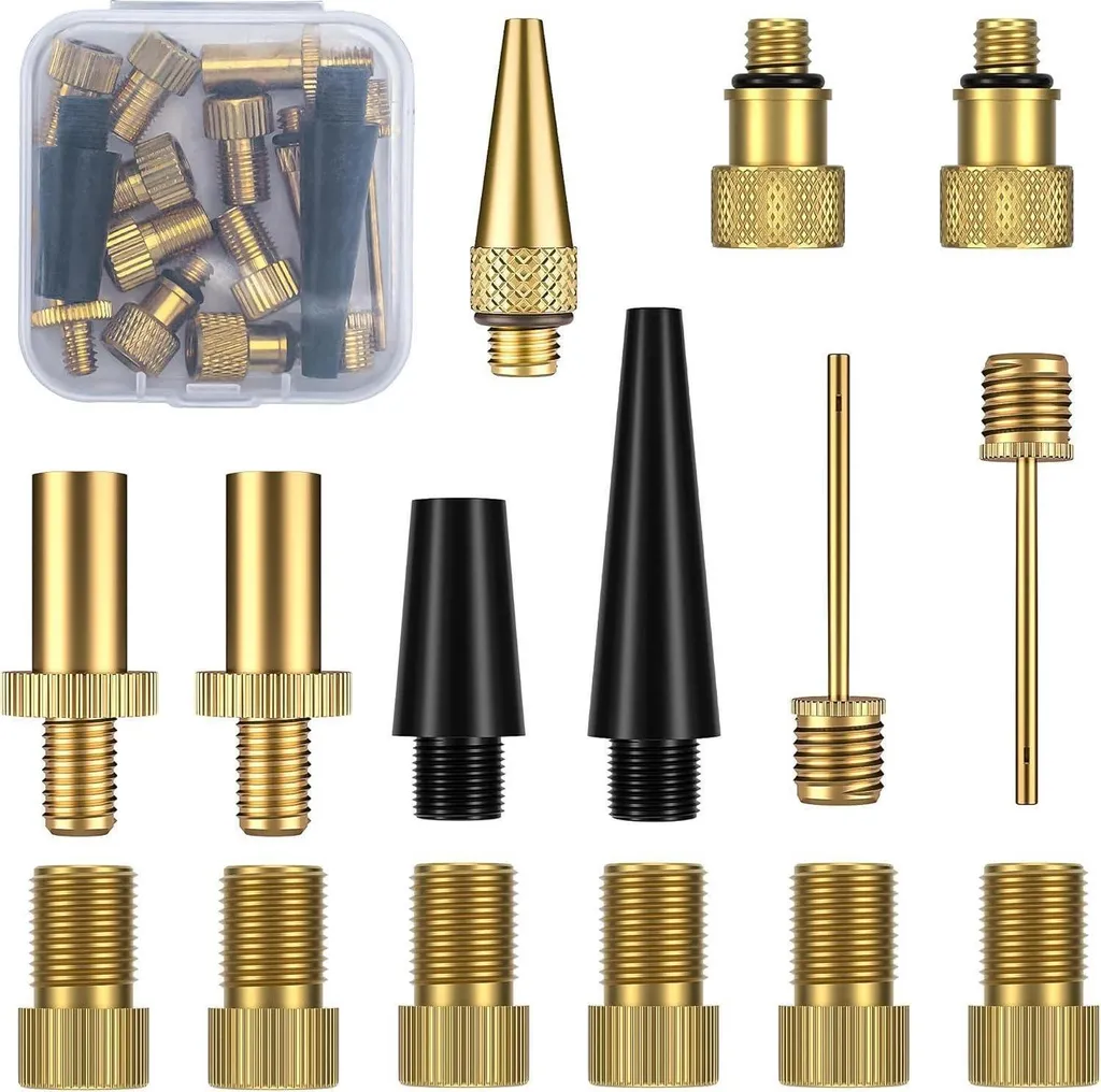 Kit adaptateur valve vélo avec boîte de tri - SV AV DV pour tout gonfleur