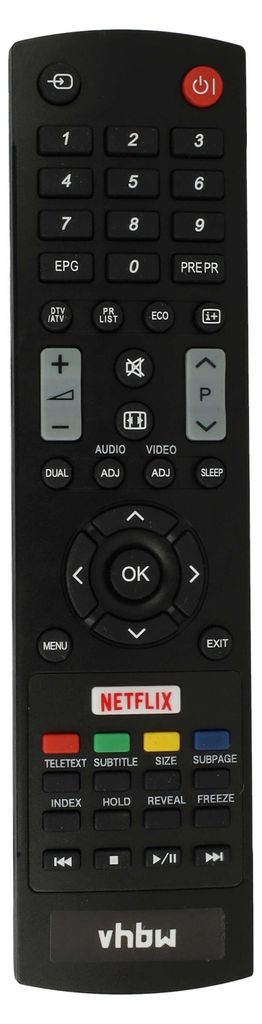 vhbw Fernbedienung kompatibel mit Sharp LC-37LE320E, LC-32LD165E, LC-32SH330E, LC-22LE320, LC-26SH330E Fernseher, TV - Ersatzfernbedienung