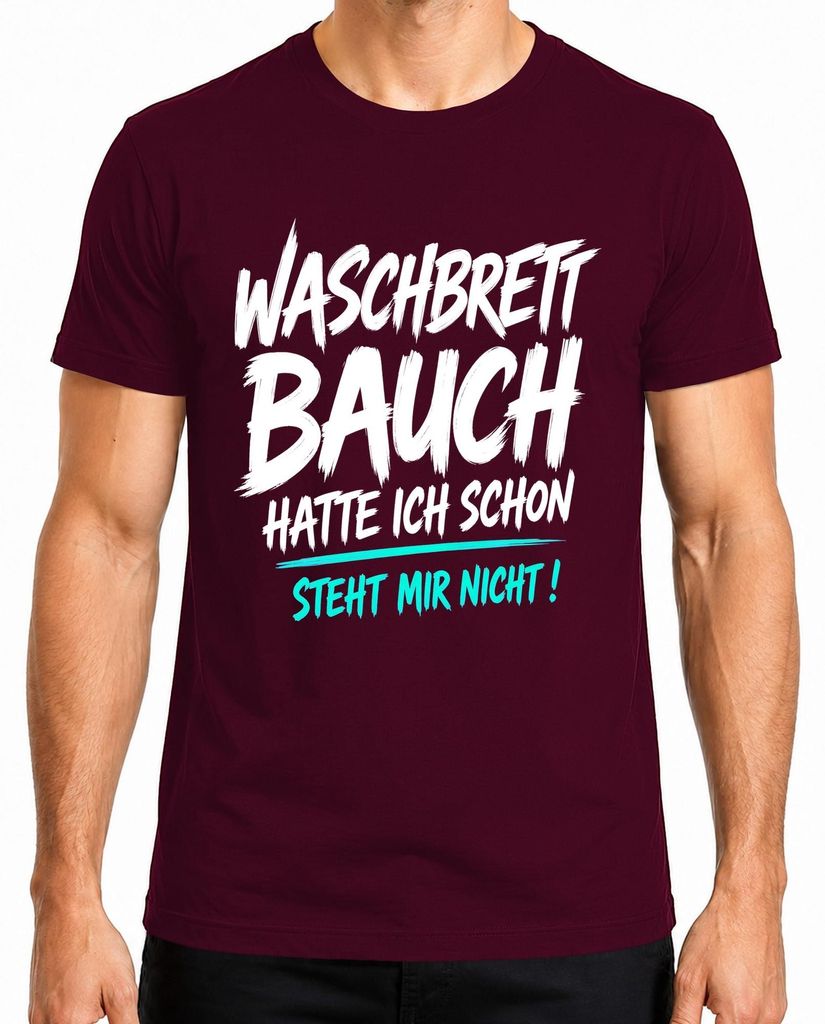 Tričko s potiskem "Waschbrett Bauch" (štíhlé břicho), s Obrázek produktu 