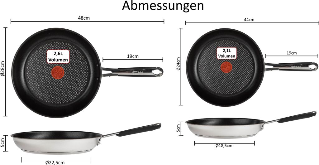 Tefal Jamie Oliver J90929 Induktionspfannen-Set 4-tlg. –  Produktbild 