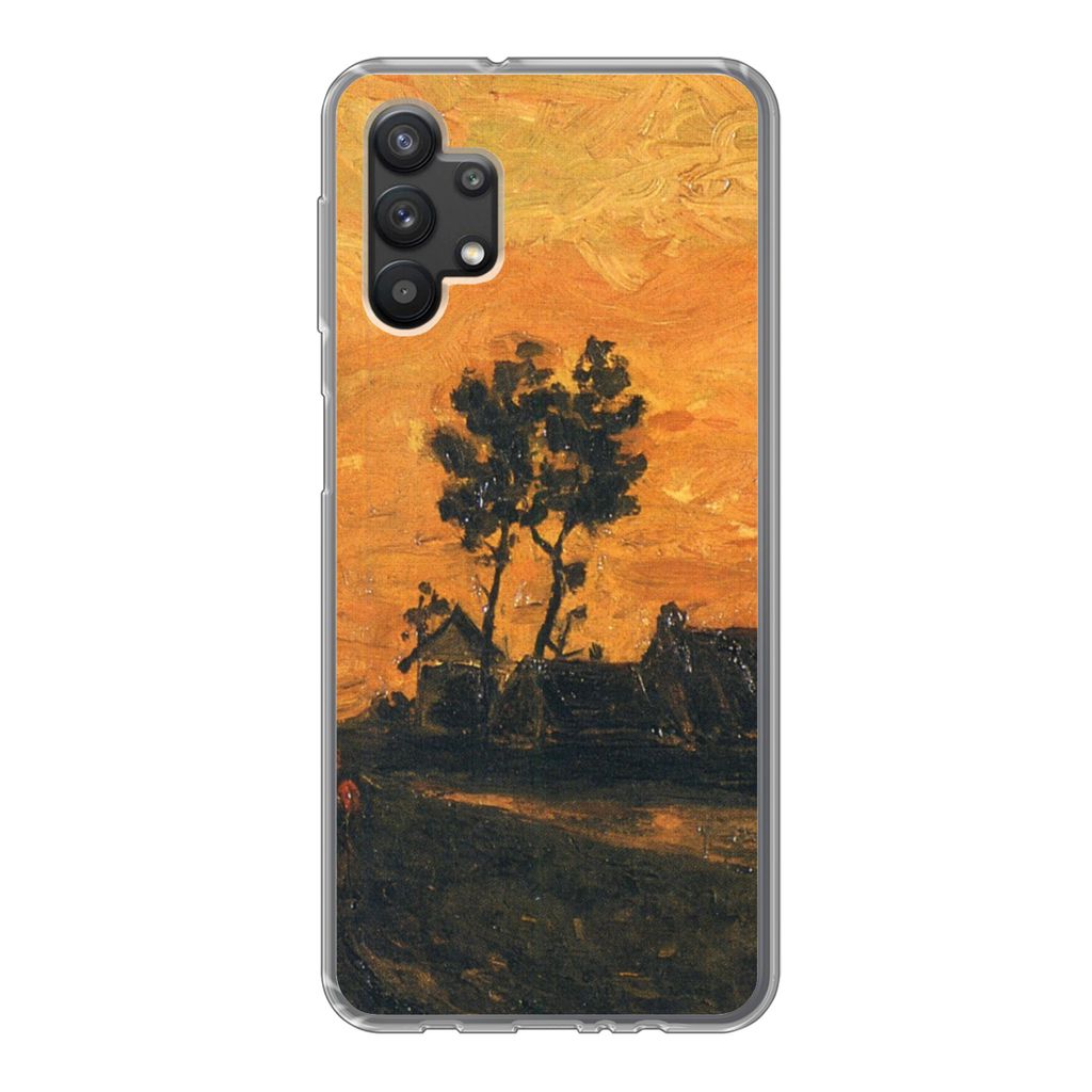 MuchoWow Handyhülle Schutzhülle Hülle für Samsung Galaxy A32 5G Landschaft bei Sonnenuntergang - Vincent van Gogh Silikon Softcase Handy Hül...