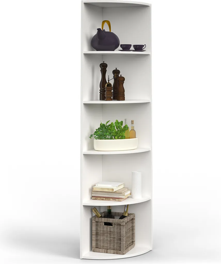 Meuble d'angle Design Blanc 40x180cm Vicco Ecki à 5 Compartiments