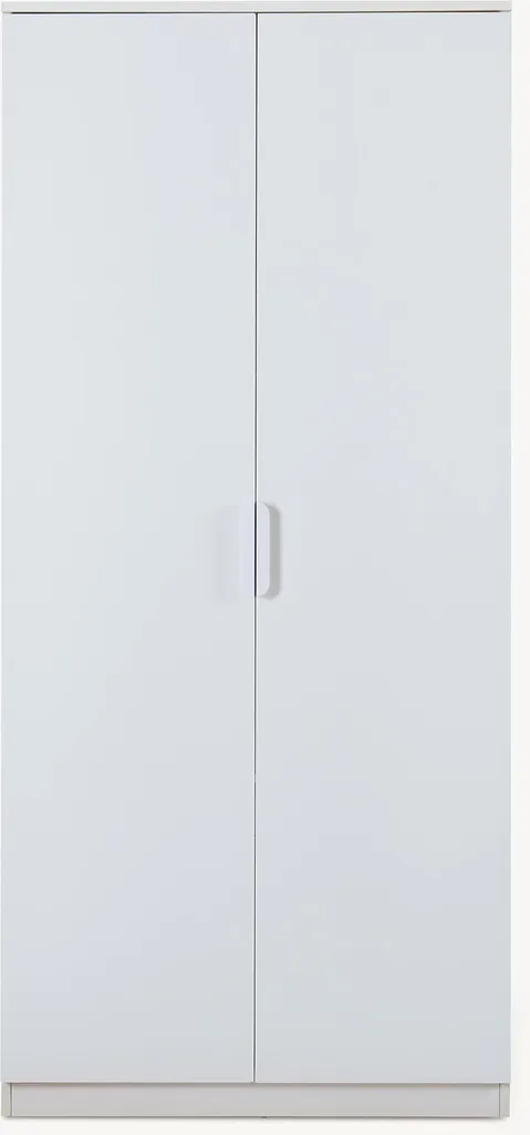 Armoire Eiselfing 176x80x52 cm blanche avec tringle et compartiment