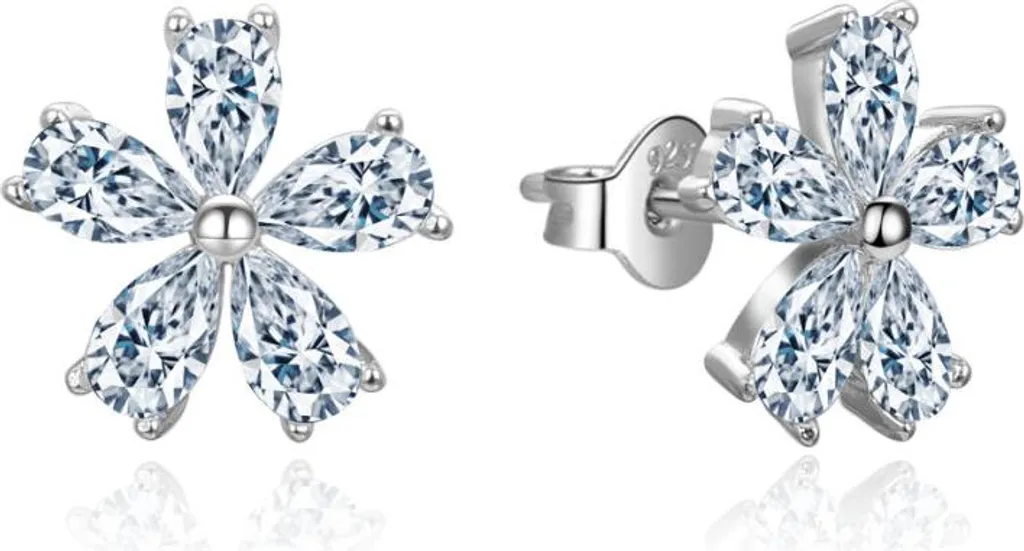 Orecchini in Argento 925* Perle Piena Perlagione 6½x7 mm Cubic Zirconia