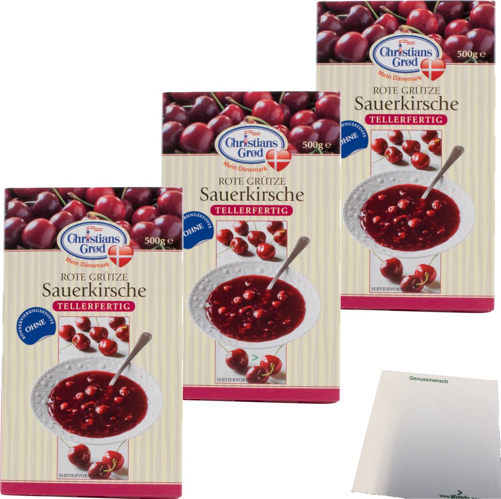 Chr.Grod Grütze Sauerkirsche Tellerfertig 3er Pack (3x500g Produktbild 