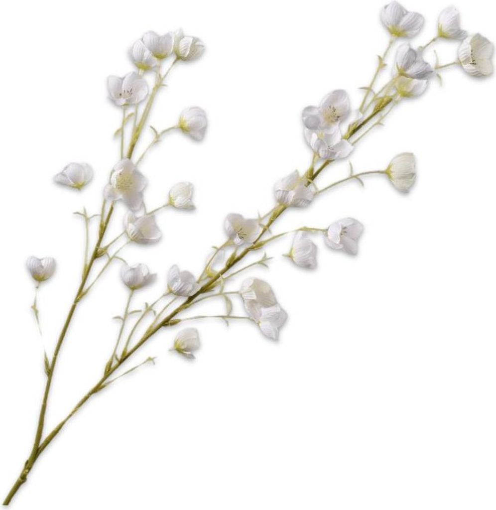 Silk-ka Kunstblume - Seidenblumen-Glockenblumenzweig, cremefarben, 94 cm, 2 Stück