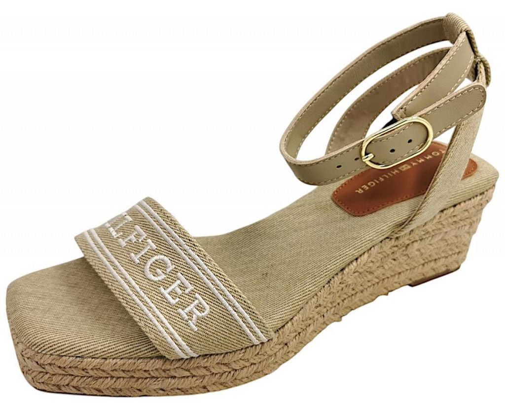 Tommy Hilfiger Esparilla Damenschuhe Pumps Keilpumps Beige Freizeit, Schuhgröße:39 EU