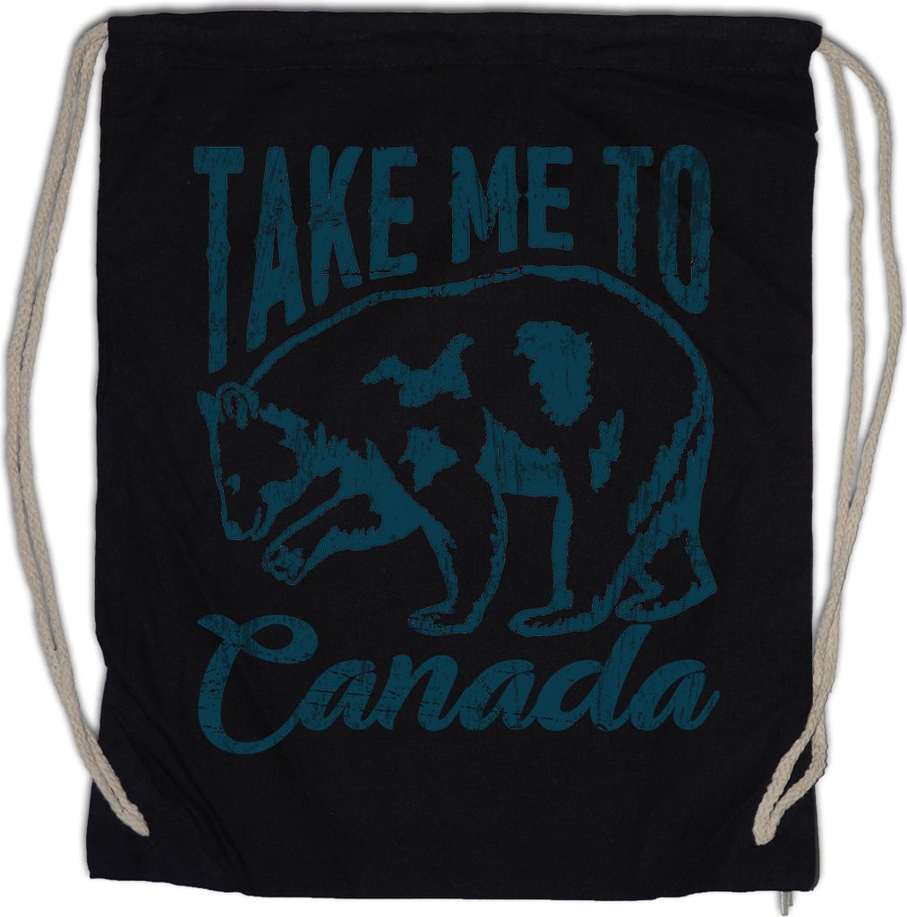 Urban Backwoods Take Me To Canada, Turnbeutel, Farbe: Schwarz
