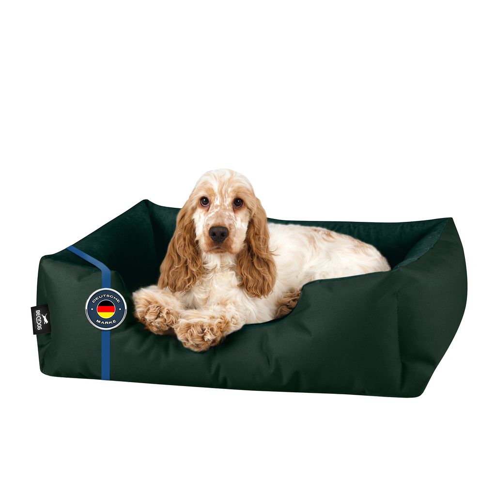 BedDog Hundebett ZARA,(M) ca. 70x55x18cm,BOTTLE-GREEN (dunkelgrün)