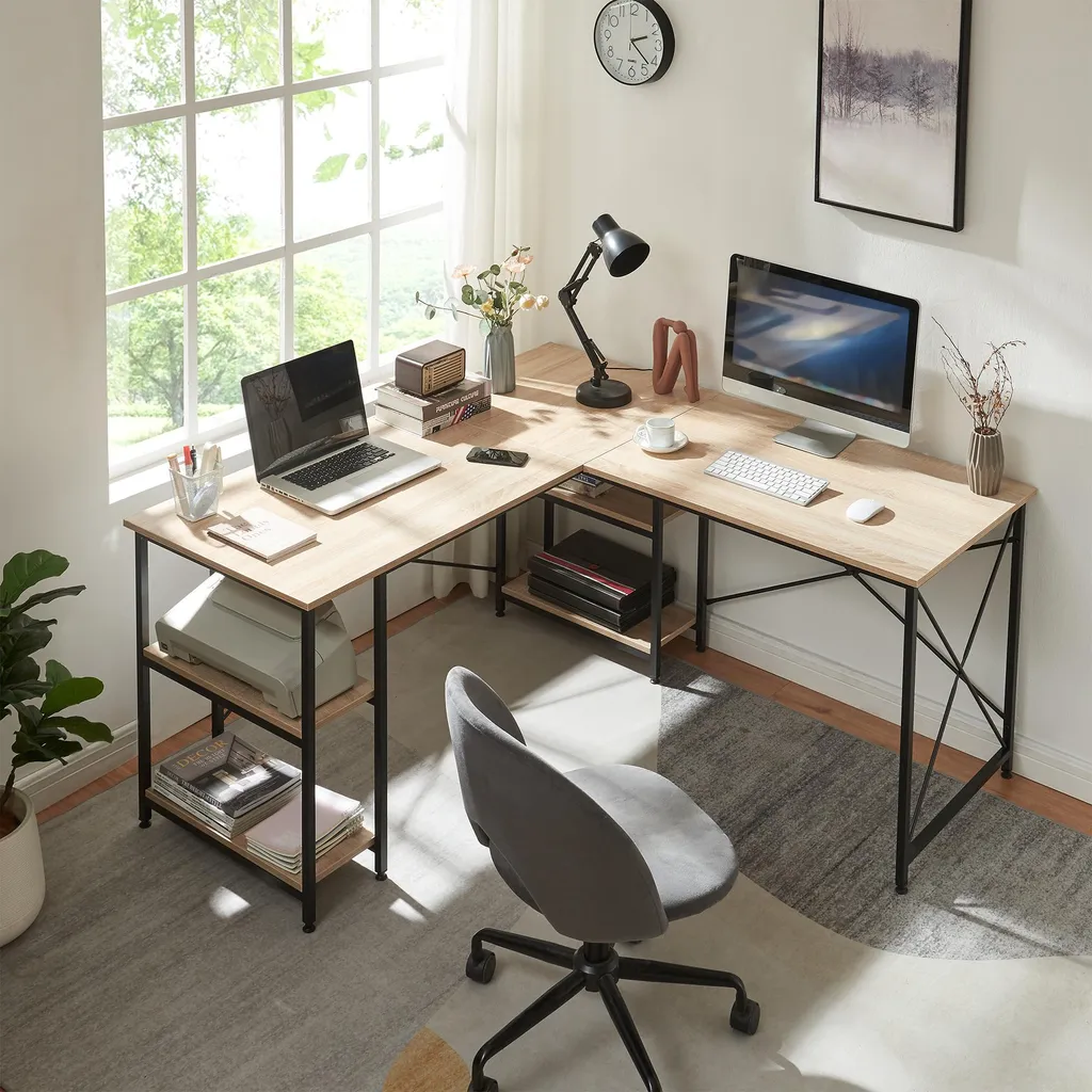 Bureau Klirurud d'angle 150cm chêne : gagnez de la place avec style