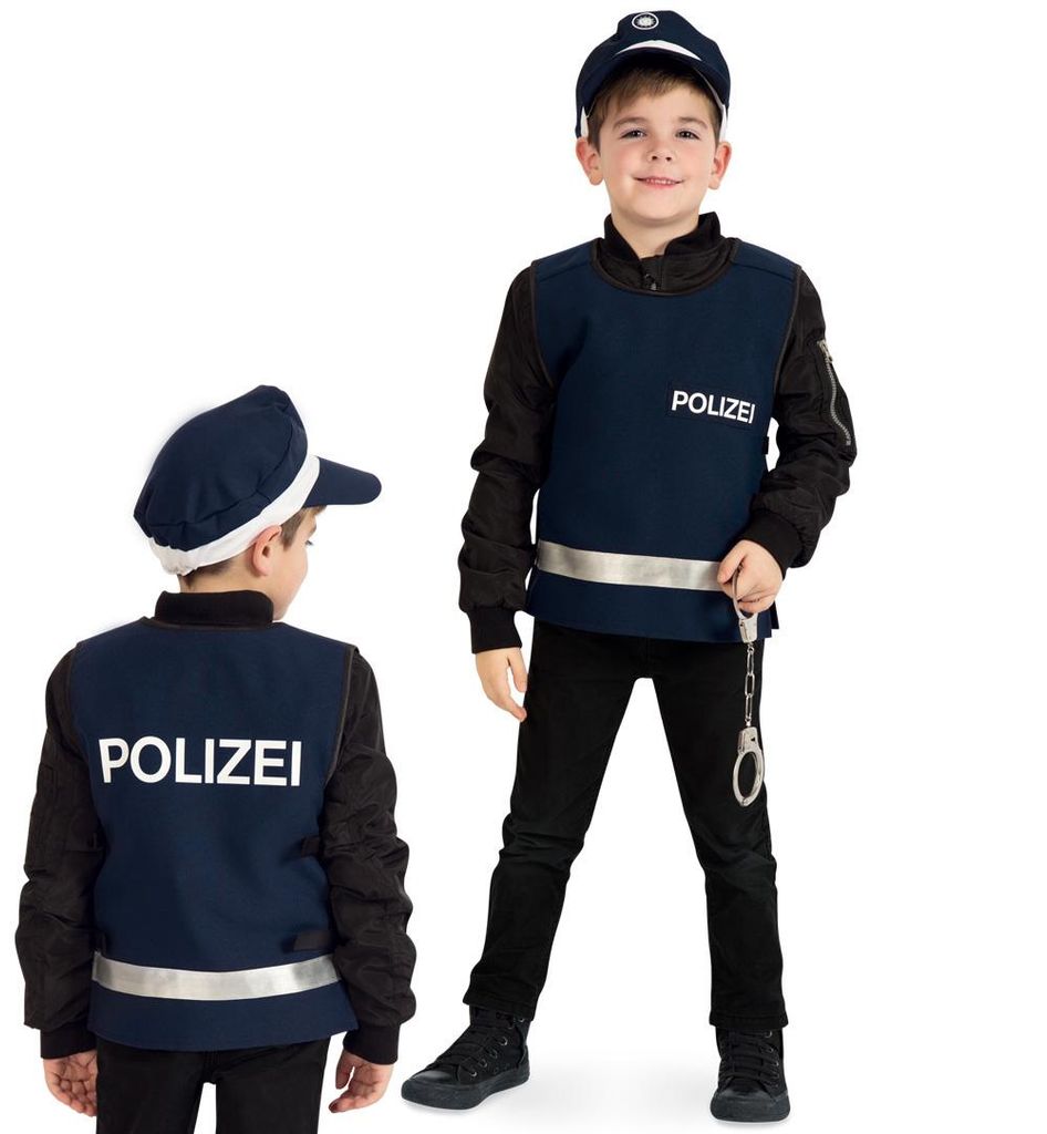 Kinderkostüm Polizeieinsatzweste Spielweste Polizei Polizist Police Carabinieri Gendarmerie Weste (128)
