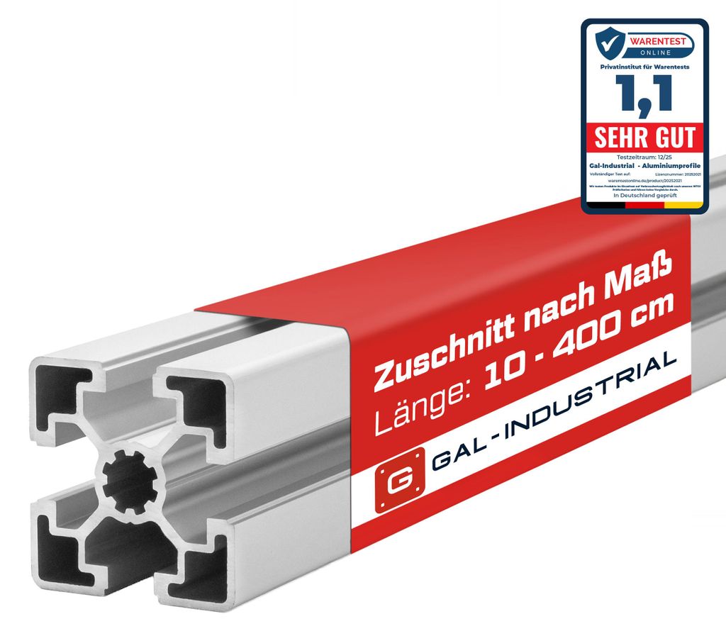 GAL-INDUSTRIAL | Konstruktionsprofil Aluminium Montageprofil – 45x45mm – 160cm - Zuschnitt nach Maß