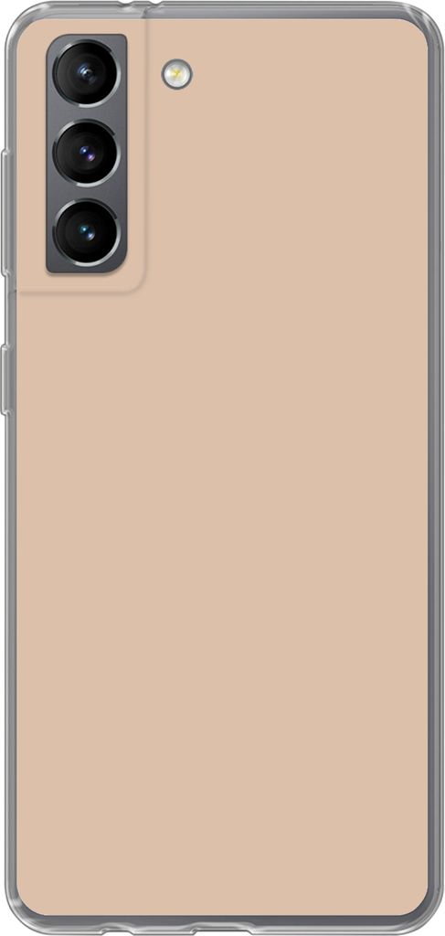 MuchoWow Handyhülle Schutzhülle Hülle für Telefoonhoesje Samsung Galaxy S21 Beige - Farben - Unifarben Silikon Softcase Handy Hülle - Softcase