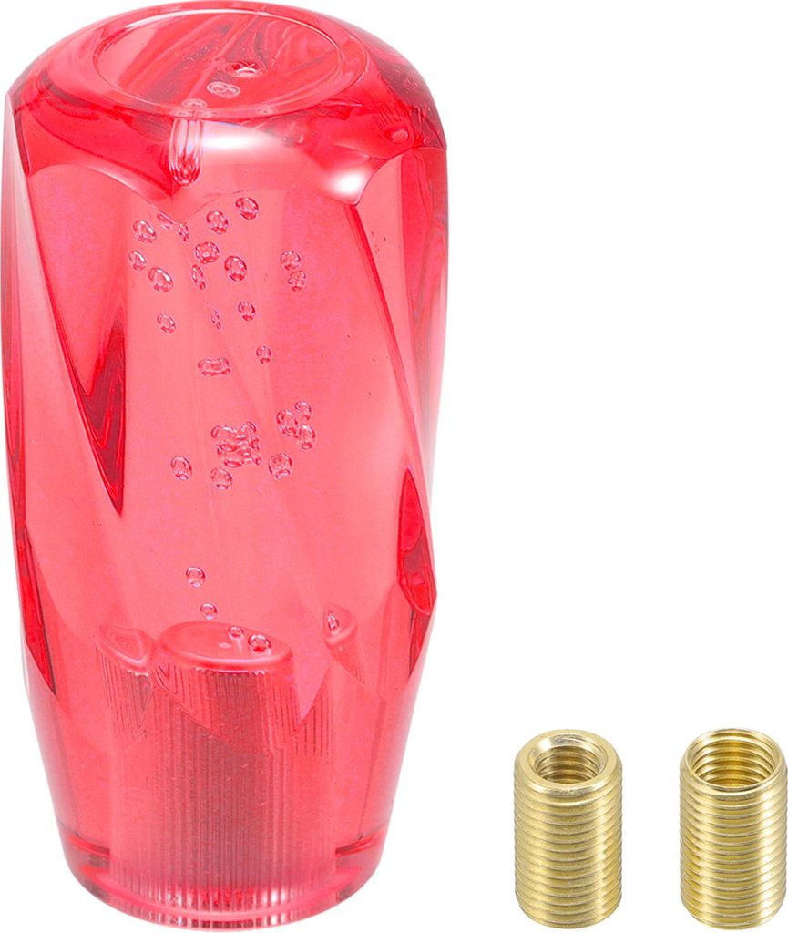Universaler Schaltknauf 10 cm Schaltstangenknopf mit 2 Adaptern fš¹r Automatik- und Schaltfahrzeuge Acryl Rot