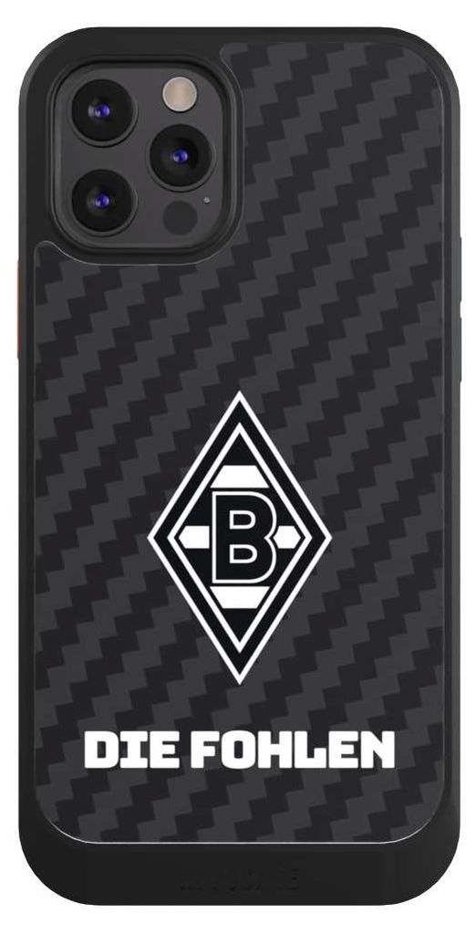 NIVOCASE Hülle für Apple iPhone 12 Pro Handyhülle NIVOcore Case Schwarz Borussia Mönchengladbach Carbon Gladbach