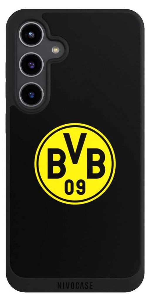 NIVOCASE Handyhülle für Samsung Galaxy S24+ Hülle NIVOpure Case Schwarz BVB Borussia Dortmund Logo