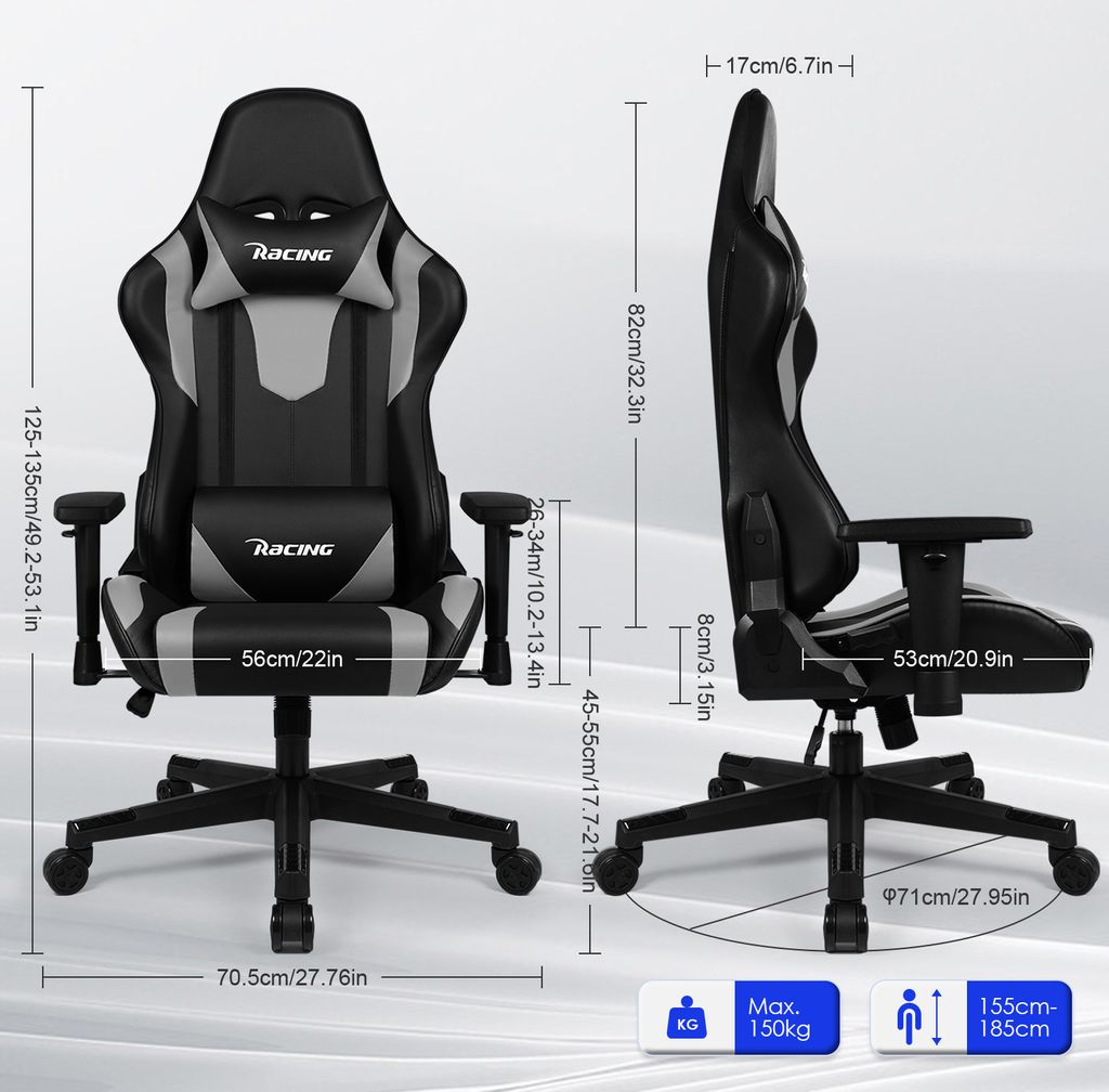 Aiibot Gaming Stuhl Bürostuhl Ergonomisch Schreibtischstuhl Produktbild 7