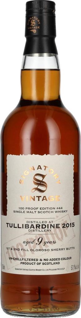 Signatory Vintage 100 Proof Edition TULLIBARDINE 9 Years Old Single Malt #44 2015 57,1% Vol. 0,7l