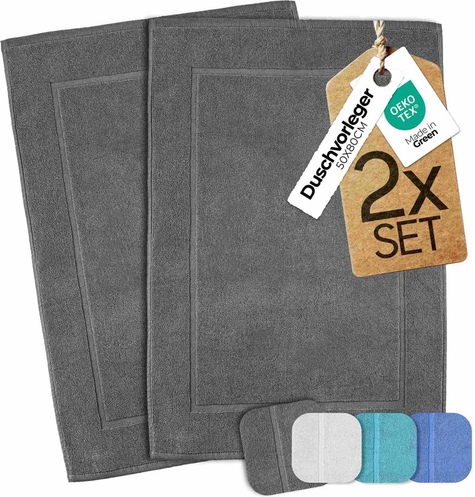 Lusso per i Piedi: Set 2 Tappeti etérea Cotone Jacquard 800 g/m²