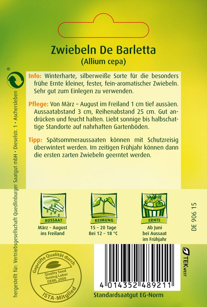 Perlzwiebel ‚de Barletta‘ Samen – 100 Stück Für Einmachzwiebeln & Salate