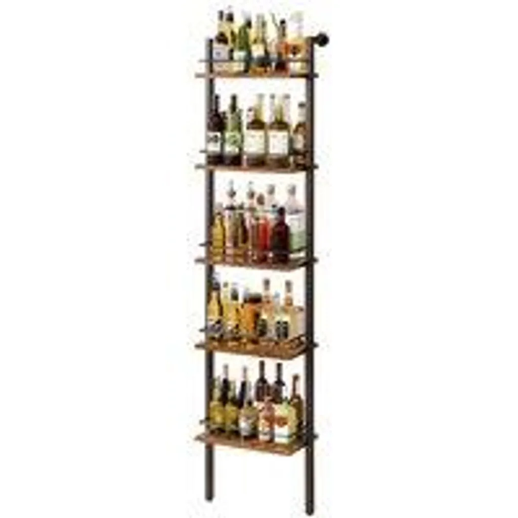 Cave à vin ouverte pour salon avec 5 niveaux de rangement Brun Bois