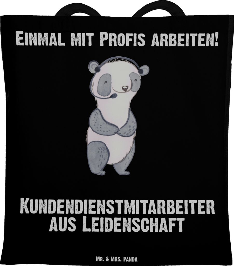 Mr. & Mrs. Panda Baumwolltasche Kundendienstmitarbeiter Leidenschaft - Schwarz - Geschenk, Customer Service, Jutebeutel, Einkaufstasche, Tote Bag, ...