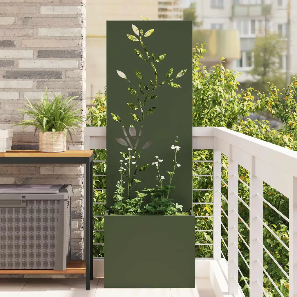 Brise-vue floral résistant vidaXL 50x150 cm coloris vert olive mat