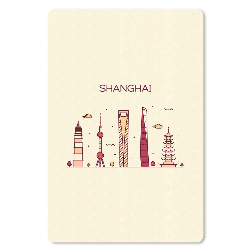 MuchoWow Mauspad Mousepad Shanghai - Skyline - China 18x27 cm - Mousepads - Maus Mat - Pad - Mausunterlage