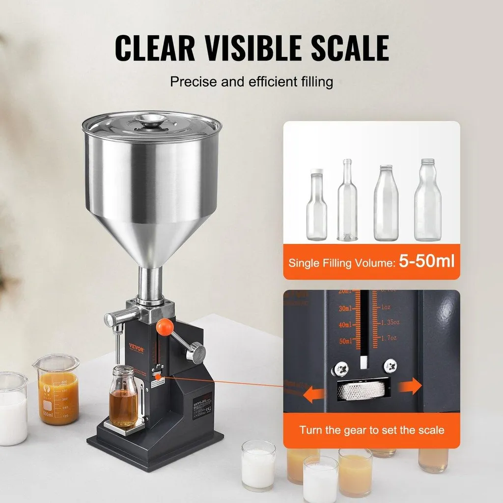 Doseuse liquide inox réglable 5-50ml avec trémie haute performance - 3