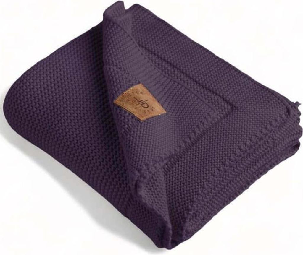 Baby Strickdecke, Babydecke, %100 Baumwolle, 80x100cm, Violett