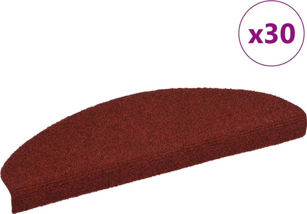 Stufenmatten Selbstklebend 30 Stk. 65x21x4 cm Bordeauxrot Halbrund Groß