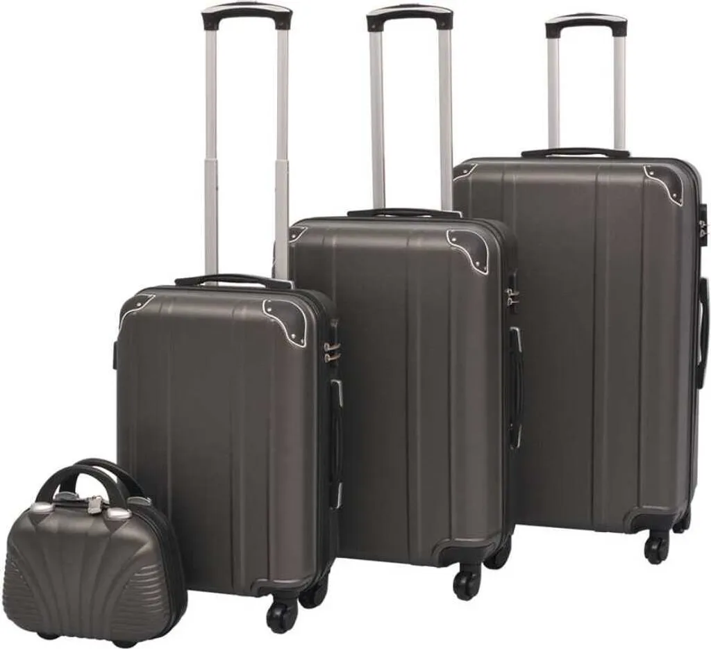 Set de trolley coque dure 4 parties anthracite spécial longs séjours
